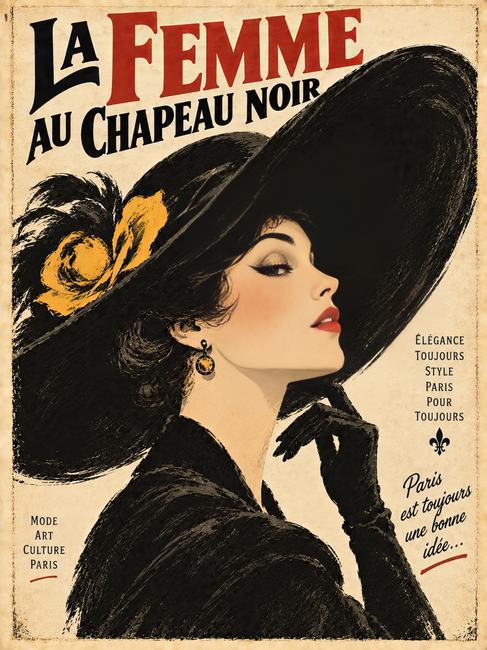 LA FEMME AU CHAPEAU NOIR