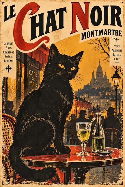 LE CHAT NOIR À MONTMARTRE