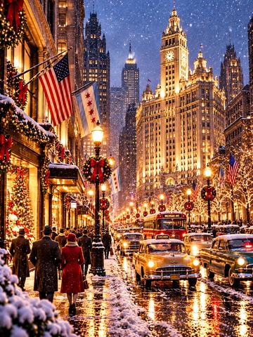 CHICAGO — WRIGLEY BUILDING & MICHIGAN AVENUE