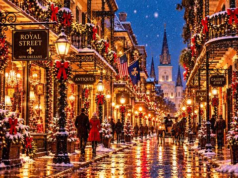 NEW ORLEANS — ROYAL STREET AT CHRISTMAS