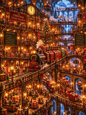THE GRAND CHRISTMAS TRAIN STATION