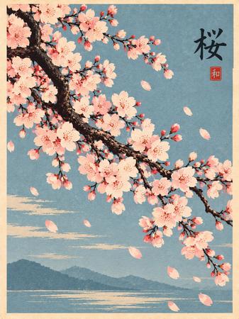 UKIYO-E CHERRY BLOSSOM BRANCH