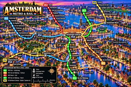 AMSTERDAM METRO & RAIL AT DUSK
