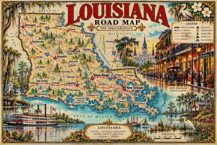 LOUISIANA ROAD MAP