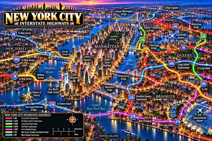 NEW YORK CITY NEON HIGHWAY ATLAS