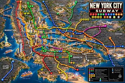 NEW YORK CITY SUBWAY MAP POSTER