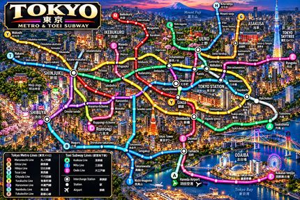 TOKYO METRO NEON CITY MAP