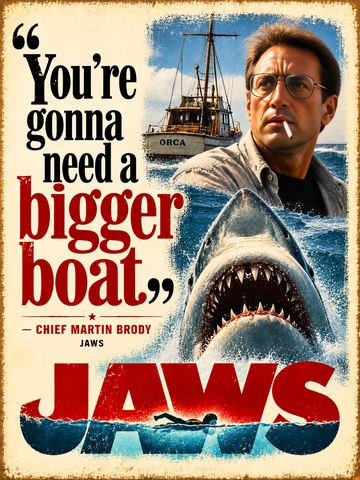VINTAGE JAWS SHARK ATTACK POSTER